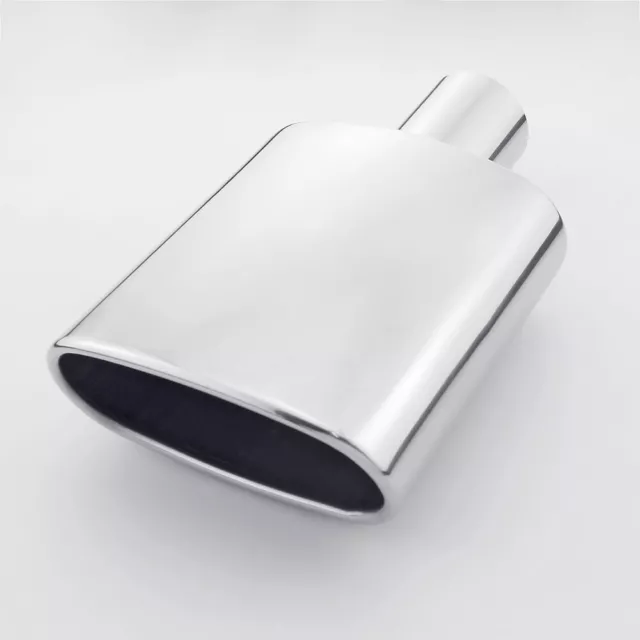Oval Rolled Out Stainless Steel Exhaust Tip 2" (52MM) Inlet 236MM Long Slant Cut