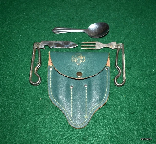 VINTAGE GIRL SCOUT Leather Schrade Utensil Set 34.95 PicClick