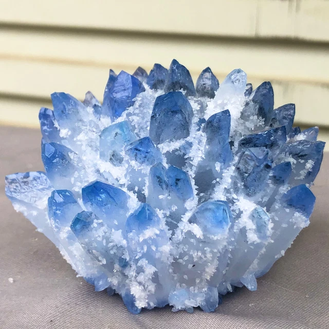 366g  New Find blue Phantom Quartz Crystal Cluster Mineral Specimen Healing 6