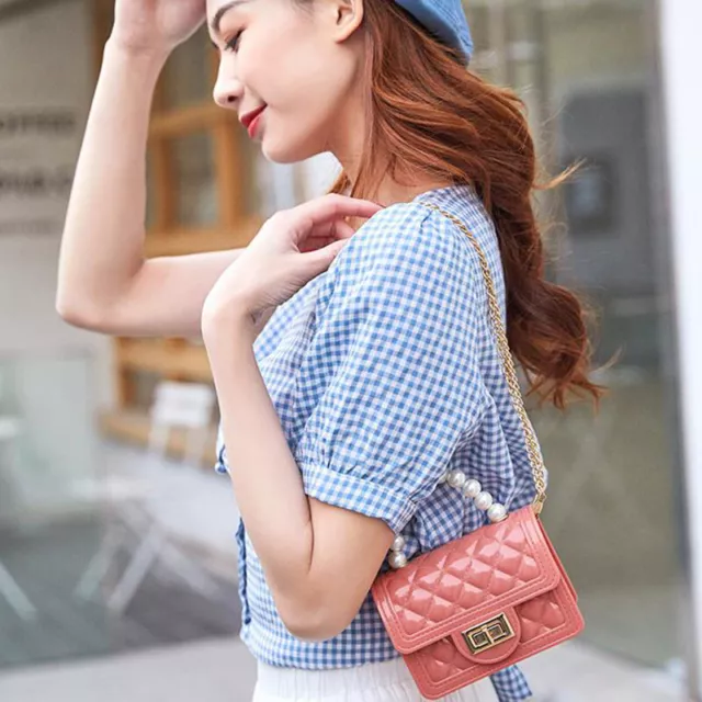 Pearl Handbag Candy Color Mini Crossbody Bag Coin Purse Women's Shoulder Bag 3