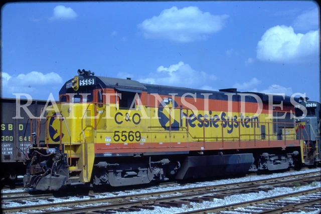 Original train slide C&O Chesapeake & Ohio locomotive 5569, 1987