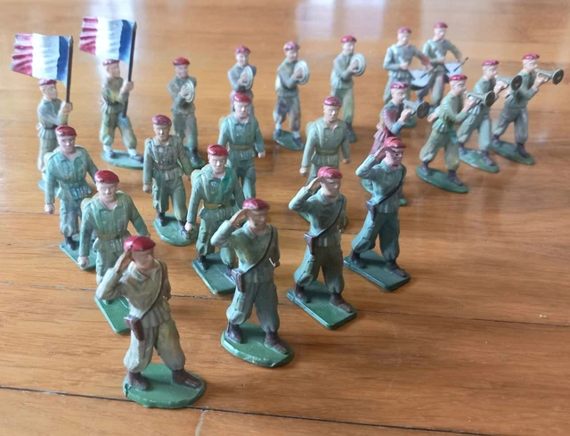 FIGURINE STARLUX MILITAIRE FRANCAIS BÉRET ROUGE TENUE MOIRÉE CYMBALES