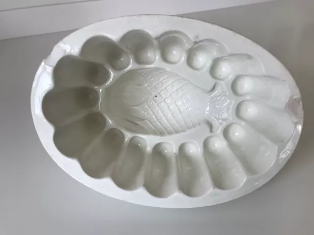 Vintage Ceramic Jelly Mould Blancamange Dessert Aspic Terrine Fish Design