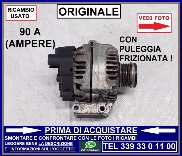 Alternatore 90 A Valeo Originale Fiat Lancia 1.3 Multijet + Puleggia Frizionata