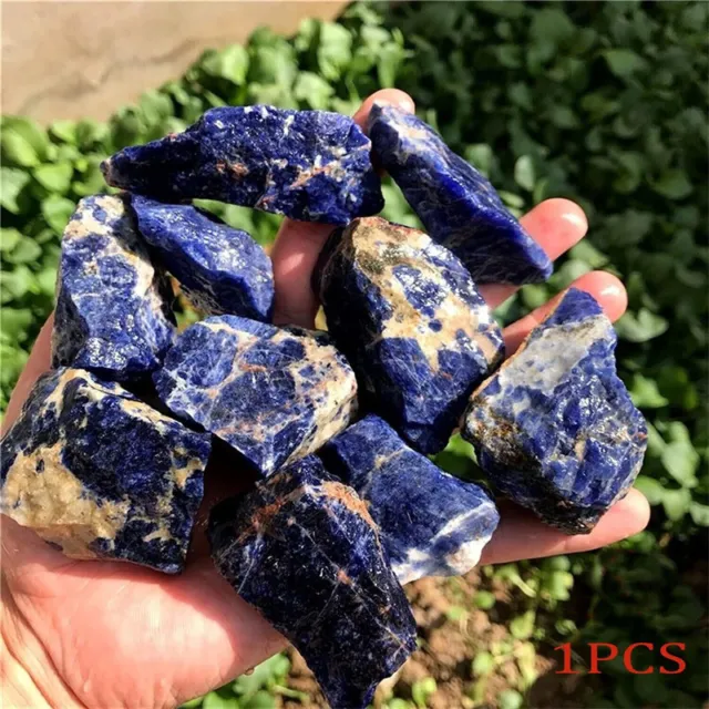 Raw Rough Sodalite Blue Stone Rocks Chunks Crystal Chakra Mineral Specimens 1PC