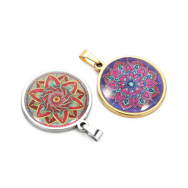 20 PCS Glass Snap Charm Bracelet Charm Photo Locket Labret Jewelry Ceramic Tile 3
