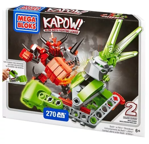 MEGA BLOKS KAPOW 270 pcs set 94215 Bash vs Nitro Showdown Bots fighting league!