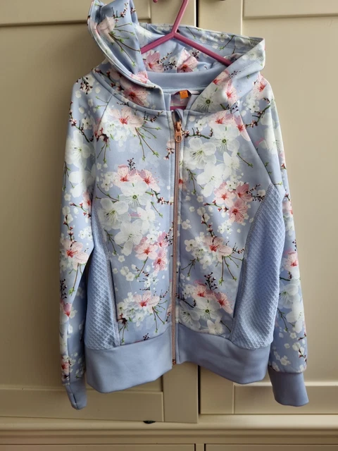 Giacca con cappuccio blu fiori di ciliegio Ted Baker taglia 9-10 anni