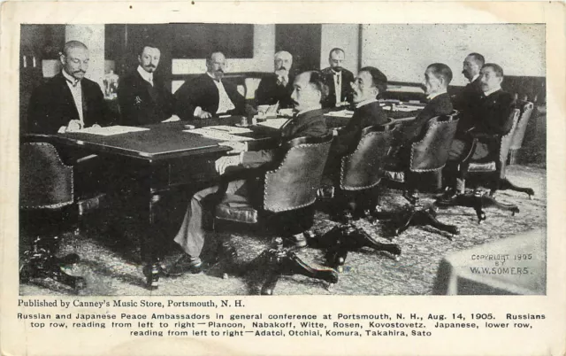 Postcard Russo Japanese War Peace Conference Portsmouth NH Ambassadors