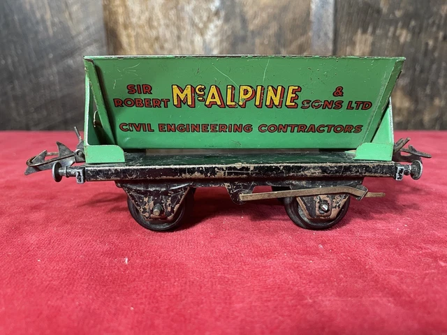 Ancien Wagon Hornby O Mc Alpine Des Années 1923 - Benne Basculante En Tôle - Longueur 13cm - Bon état Général