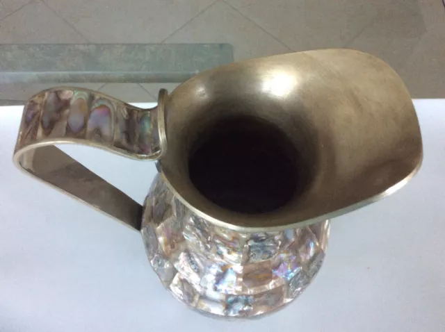 Abalone shell inlay water pitcher