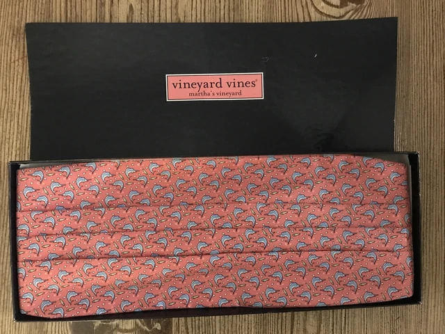 Vineyard Vines Pink Sailfish & Lure Cummerbund Silk