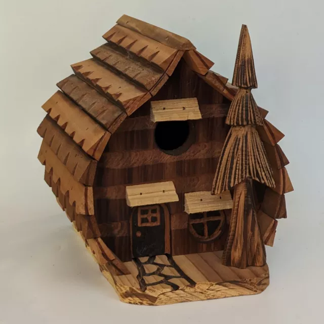 Birdhouse Chalet Redwood Cedar Handmade Mike Delaune Reclaimed Wood