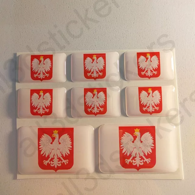 Sticker Poland Resin Domed Stickers Poland Coat of Arms 3D Vinyl Adhesive Car