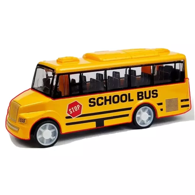 New School Bus Diecast Yellow Back Pull Toy Model Kids Car inch back pull Die