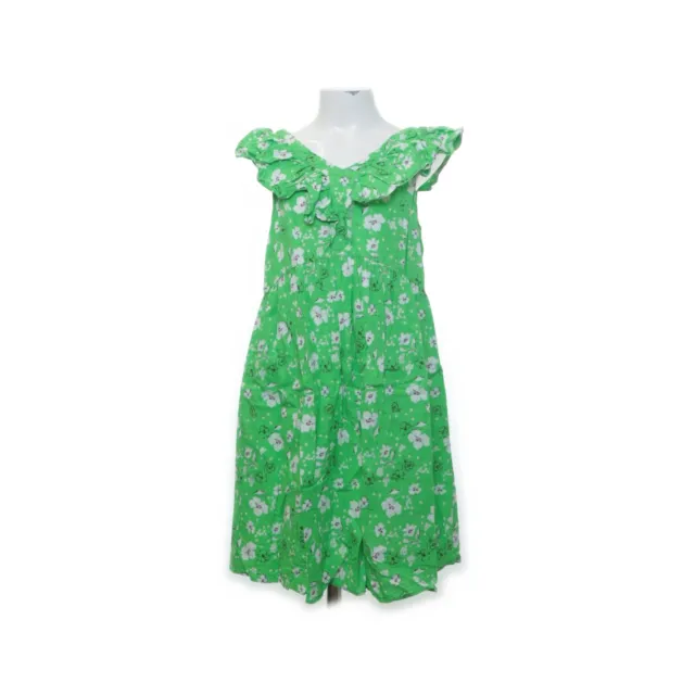 Zara Kids, Kleid, Größe: 152, Grün/Weiß/Mehrfarbig, Leinen/Viskose, Blumen