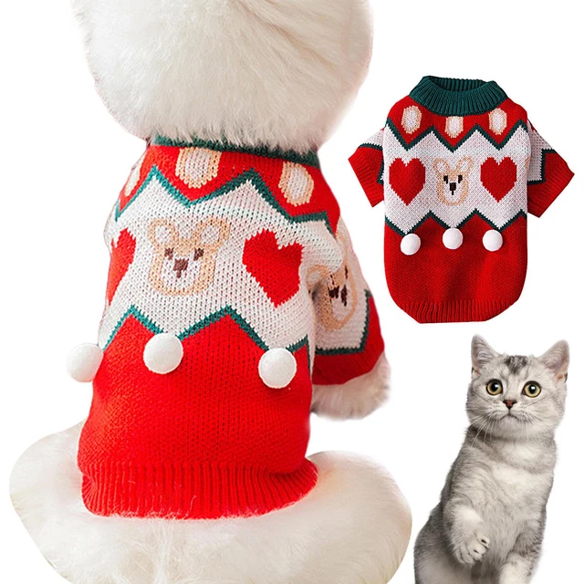 Warm Christmas Clothes Soft Fleece Dog Jacket Pet Coat Sweater Puppy Cat Jumper