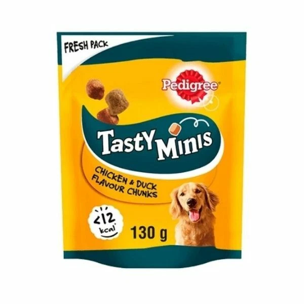 Pedigree Tasty Bites Chewy Chicken & Duck Cubes, 130g, Meaty Dog / Pet Treats