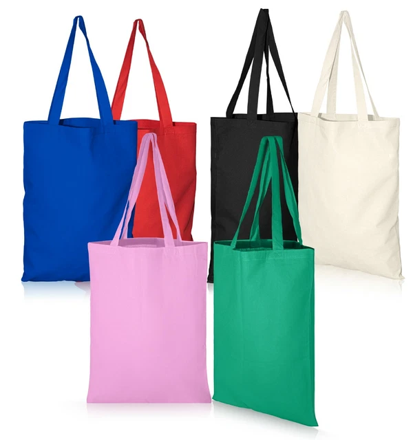 IMFAA Coloure 100% Cotton Canvas Tote Hand/Shoulder Reusable Shopping Bags “lot”