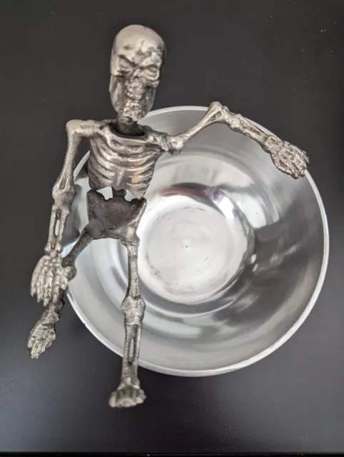 Metal Skeleton Serving Bowl Trinket Or Candy Dish Halloween Decoration