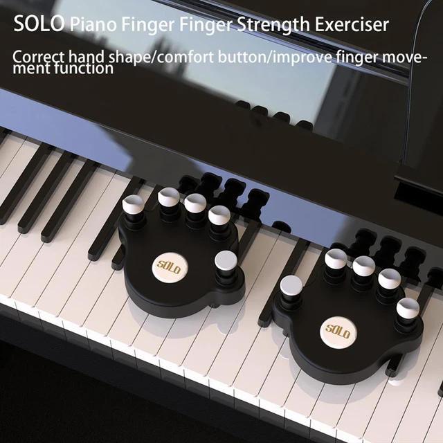 1 Pair Piano Finger Trainers Hand Strength Exerciser for Beginner (Black)