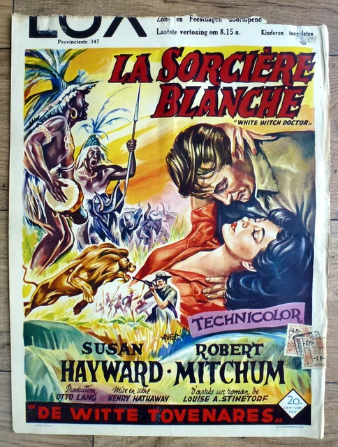 belgian poster WHITE WITCH DORTOR, ROBERT MITCHUM, SUSAN HAYWARD, SAFARI AFRIQUE