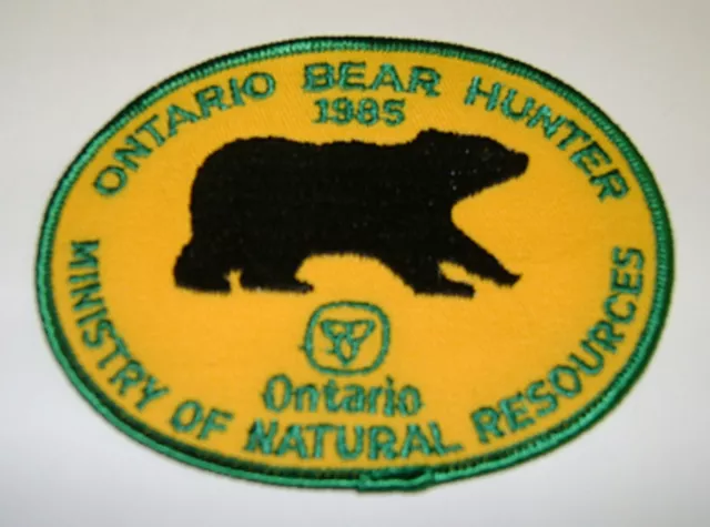 1985  RARE MNR,ONTARIO, BEAR  Hunting Patch,Crest, [deer,bear,moose,elk]
