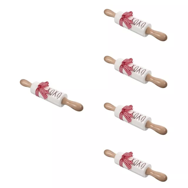 5 Count Baking Rolling Pin Pole Dough Roller Small for Kids Child Pastry Wooden