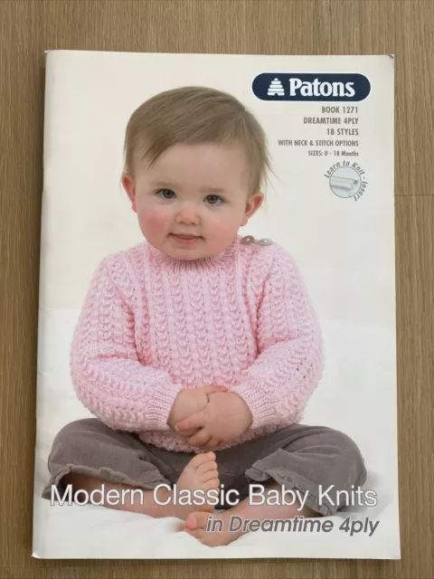 Patons Book 1271- Modern Classic Baby Knits- 18 Styles In 4ply- 0-18months