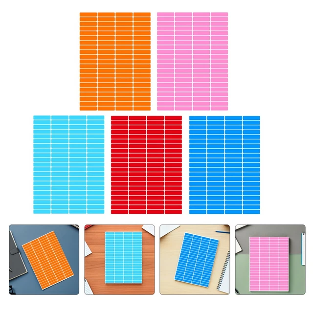 30 SHEETS COLOR Coding Rectangular Writable Self Adhesive Label ...
