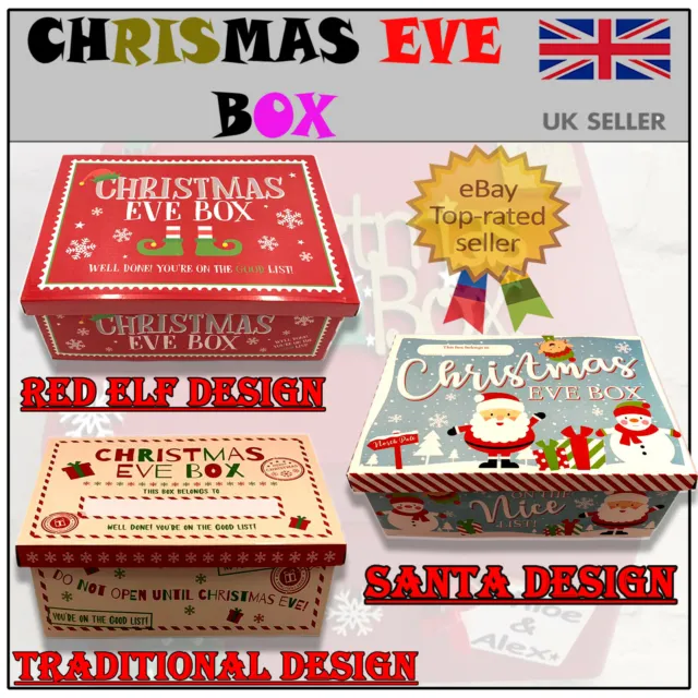 Christmas Eve Gift Box Xmas celebration cardboard Box Bows 12.5cm x 34cm x 23cm