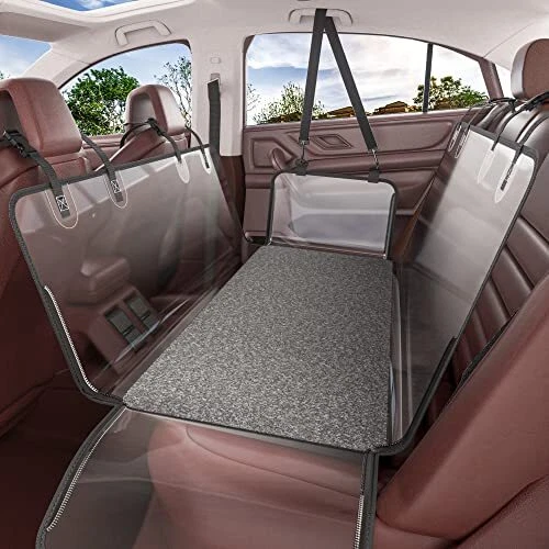 Doubleayer Dog Car Seat Cover for Dogs, Backseat Dog Cover for Car, SUV, L