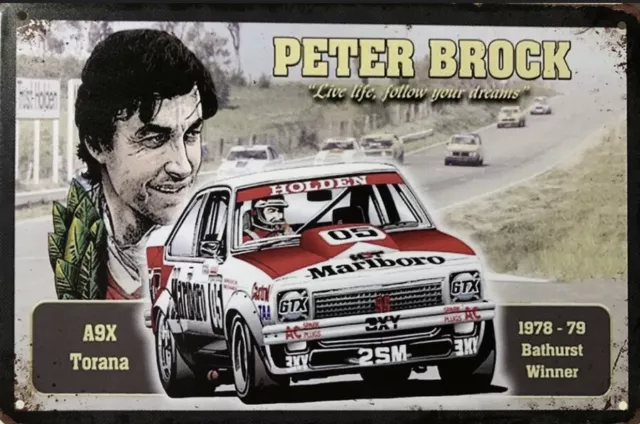 Peter Brock HOLDEN Garage Rustic Look Vintage Tin Signs Man Cave, Shed & Bar