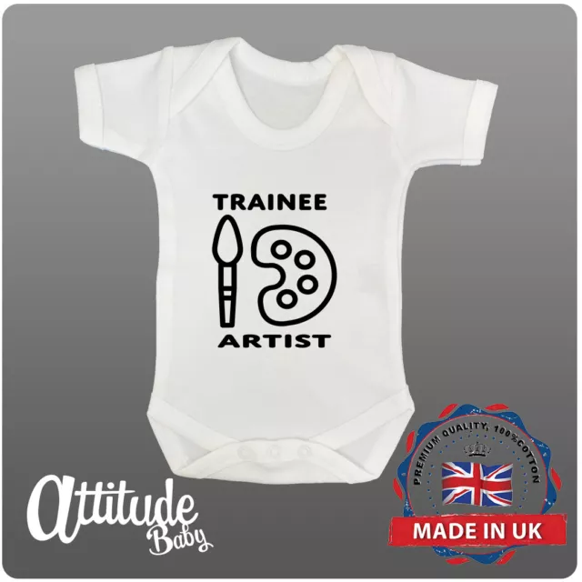 Funny Baby Grows-Printed-Trainee Artist-Funny Baby Shower-Baby Gift-Baby Vest