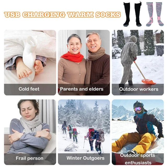 Winter Warm Outdoor Socks Thermal Socks Heating Sock Comfortable Elastic B0N4