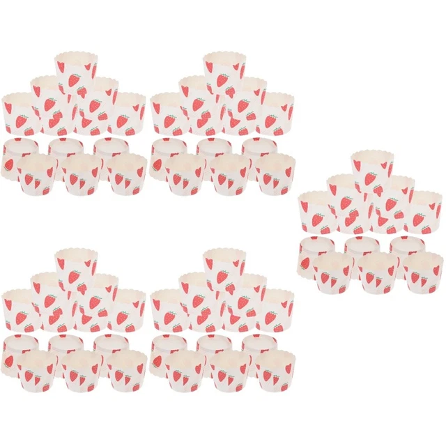 50 Tazze Di Carta Per Dolci - Strisce Rosa E Bianche - Per Muffin, Gelati E Feste - Foto 3