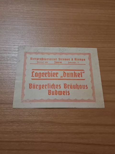 ☆☆Bieretikett Bürgerliches Bräuhaus Budweis ☆☆ Tschechien