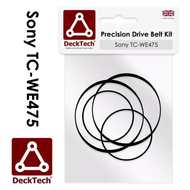 DeckTech® Replacement Belts for Sony TC-WE475 TCWE475 TC WE475 Cassette Deck