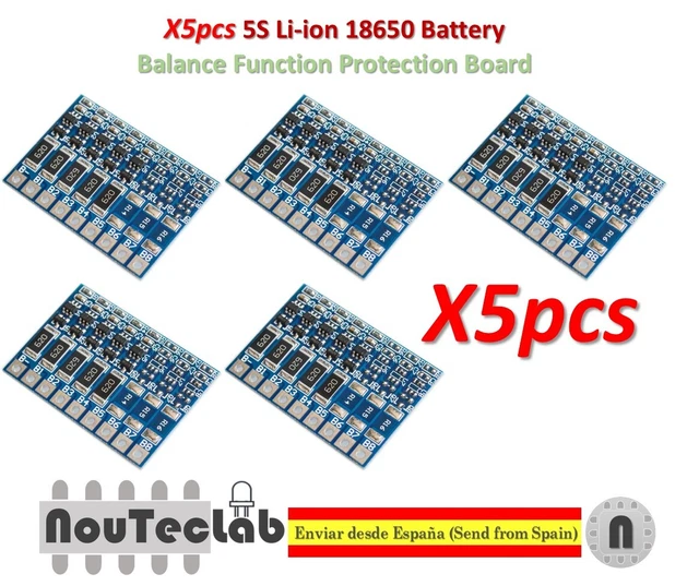 5PCS 5S BMS Balancer Lithium Li-ion 18650 Battery Protection Board ...
