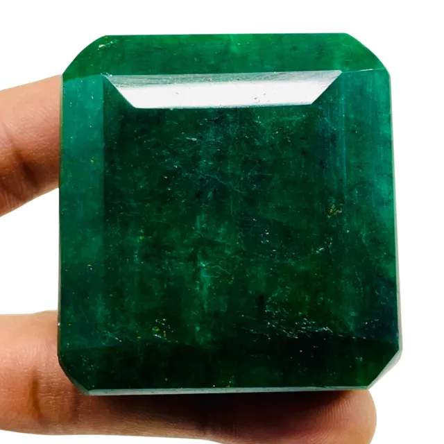 711 Cts Certified Natural Emerald Stunning Green Huge Octagon Cut Loose Gemstone