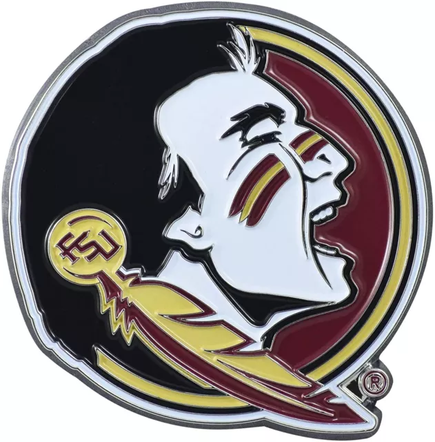 Florida State University Seminoles Premium Solid Metal Raised Auto Emblem,...