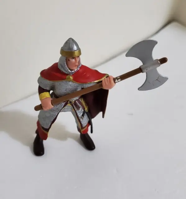 Papo Schleich Medieval Fantasy Red Silver Castle Crusader Knights Battle AXe