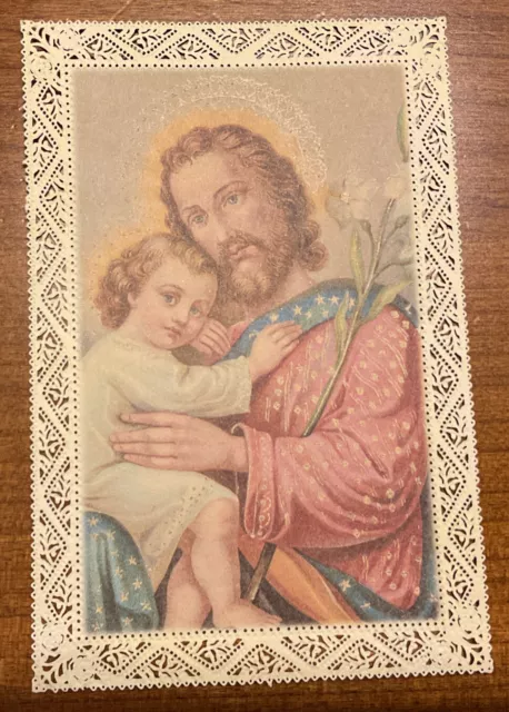 Santino SAN GIUSEPPE merlettato traforato tipo pizzo fustellato 2001