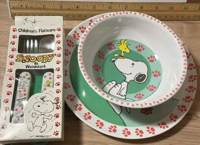 Juego de vajilla y vajilla para niños ZAK Designs Peanuts Snoopy & Woodstock
