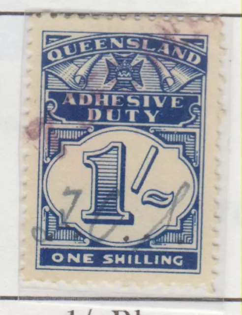 1939 Queensland 1/- Blue Adhesive Duty Stamp  Q336