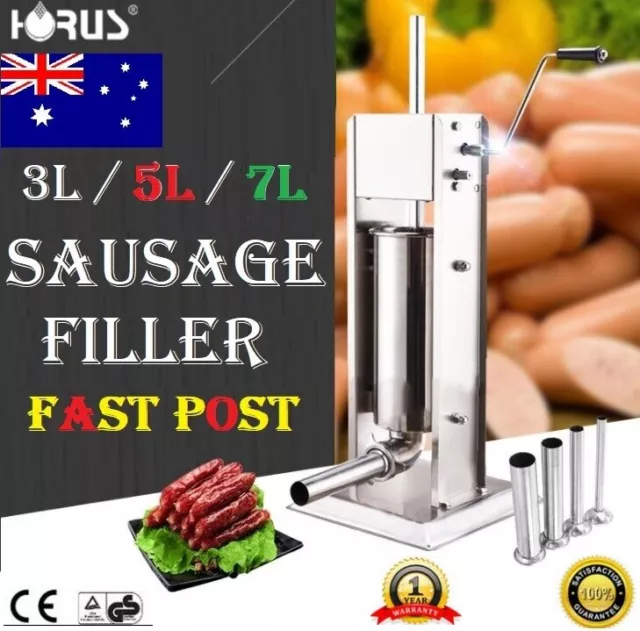 3L/5L/7/10L Sausage Filler Stuffer Stainless Steel Speed Adjustable Salami Maker 2