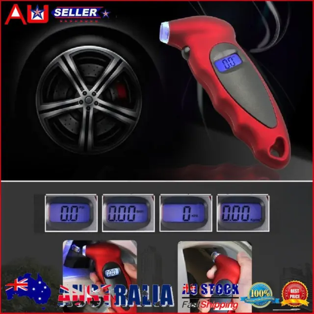 NEW HB-110 Digital Tire Tyre Pressure Gauge 0-150 PSI for Car Motorcycle (Red)