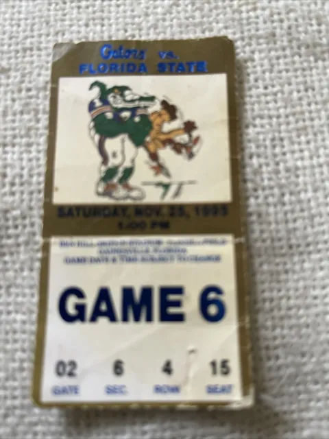 Gators Vs Florida State Game 6 Ticket Stub 11/25/1995