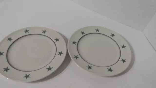 SS United States Lines Restaurant Ware Ship Mayer China Dessert Plate Gray Stars