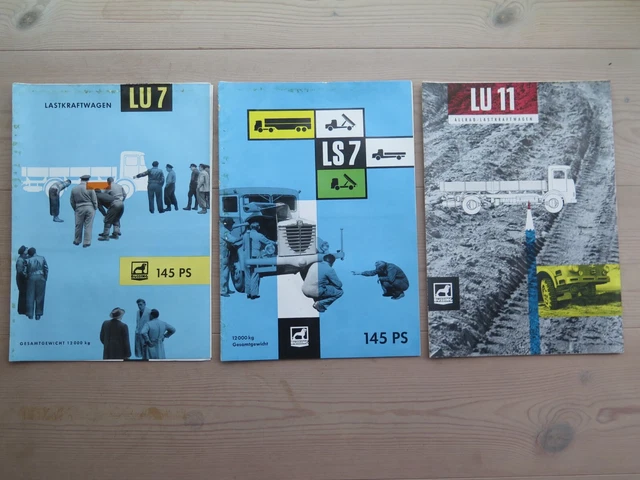 Büssing LU7, LS7 und LU11 Broschüren / Prospekte. 3 Stück. Alle auf Deutsch.